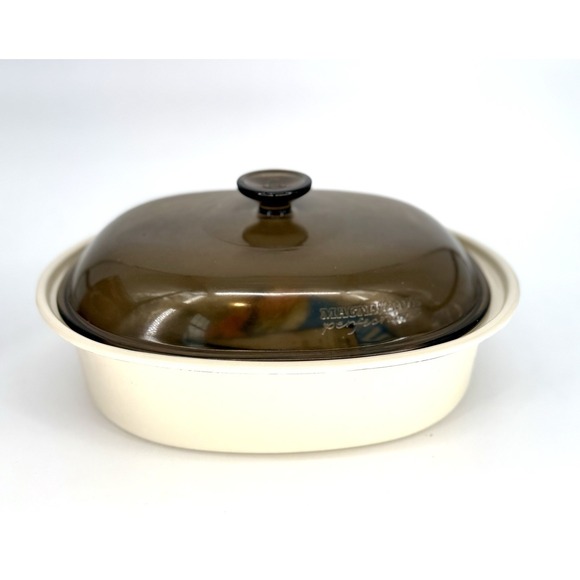 Vtg Magnawave Perfection Microwave Roaster Oven w/ Rack Glass Lid Original Box - Picture 7 of 10